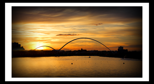 stockton on tees and infinity bridge sunset photo