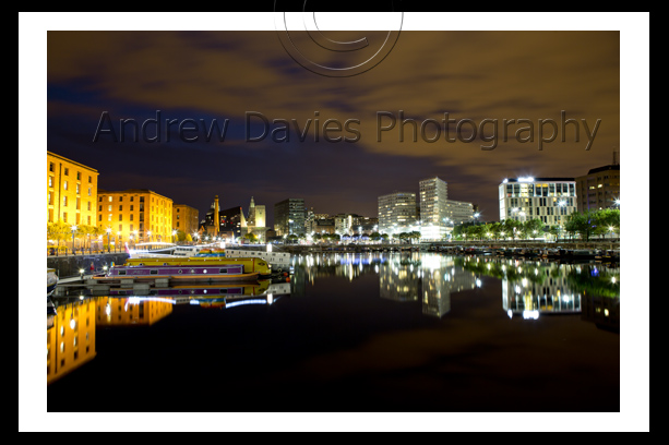 liverpool dock landscape print night