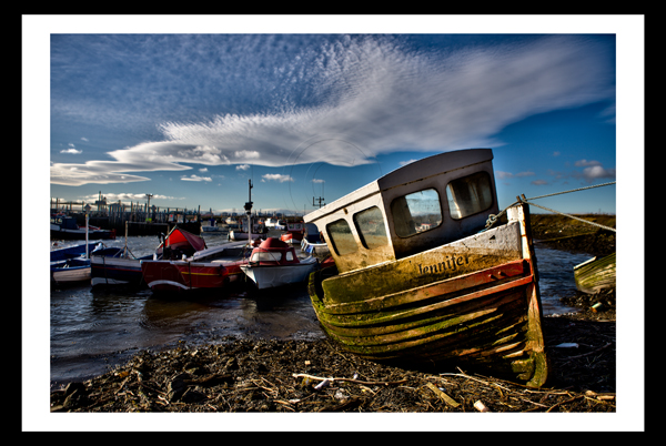 Redcar photo print paddys hole south gare boats
