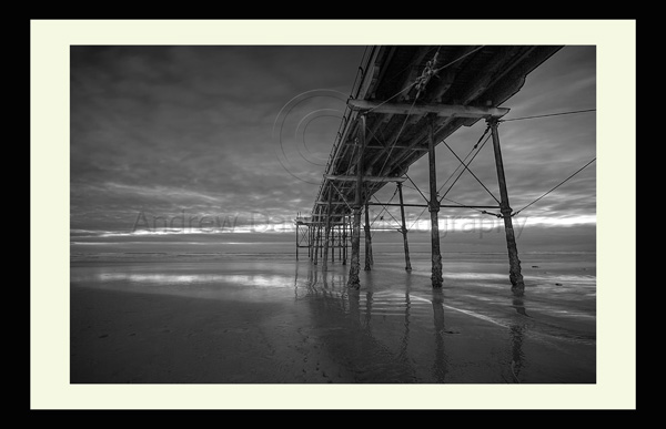 saltburn pier black and white