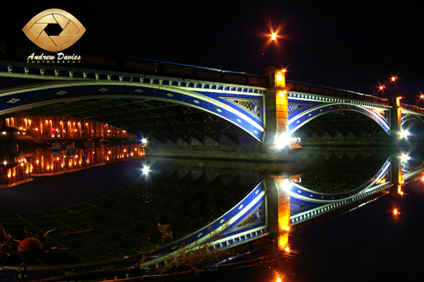 Victoria Bridge Stockton at night 2  photo print