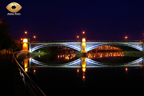 Victoria Bridge Stockton at night  photo print