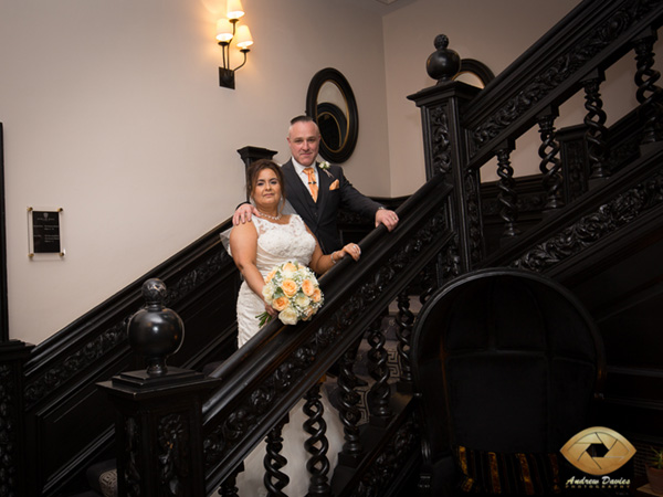 acklam hall wedding photo grand staircase