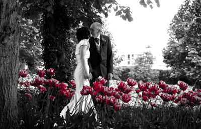 the alnwick garden northumberland wedding photo