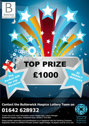 commercial and business flyer design for butterwick hospice and one wish north east