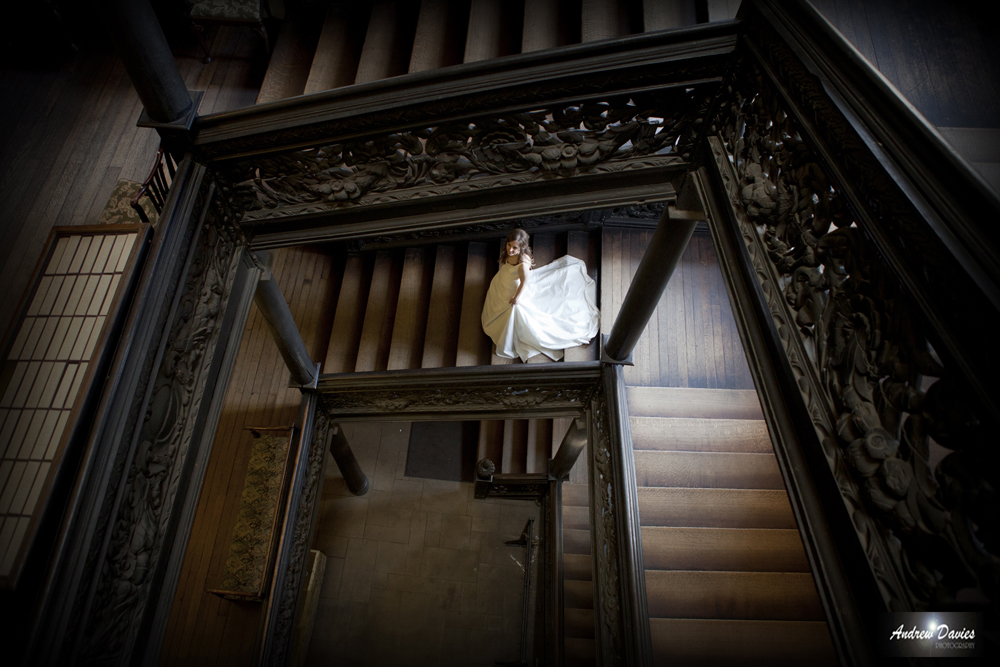 durham wedding photographers photos castle stairway