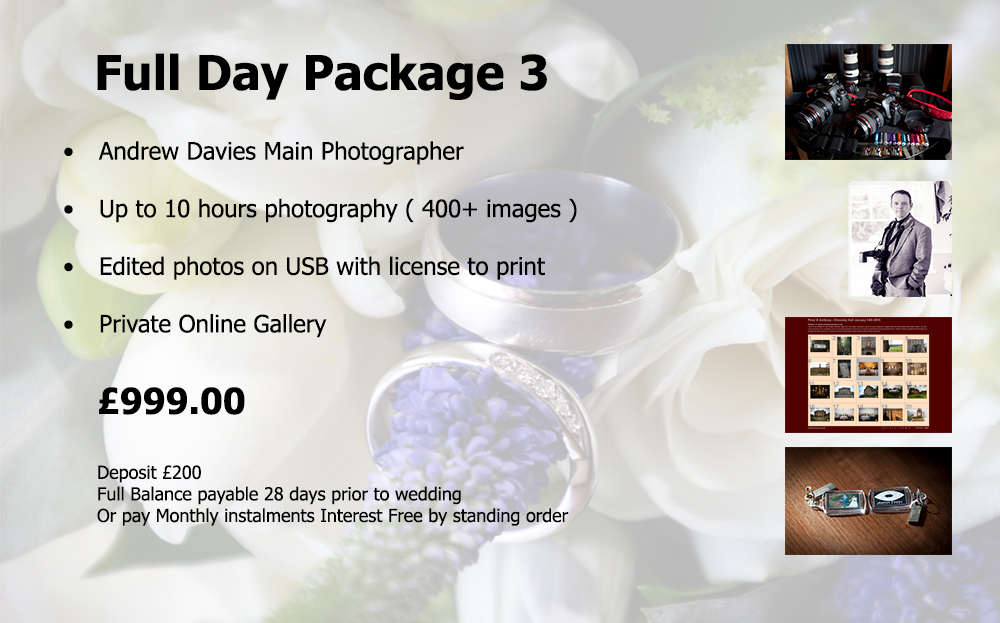 full day wedding photography cost £999
