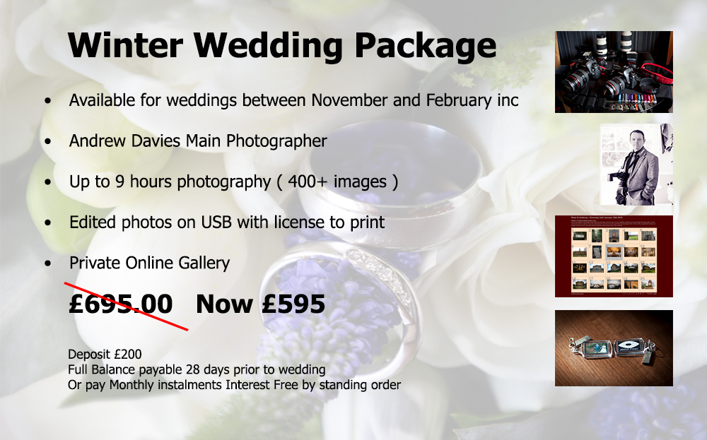 full day winter wedding photography cost 595