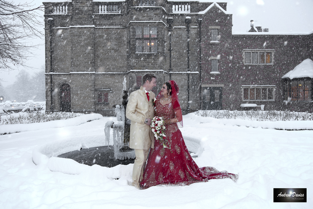 gisborough hall wedding photos snow in winter