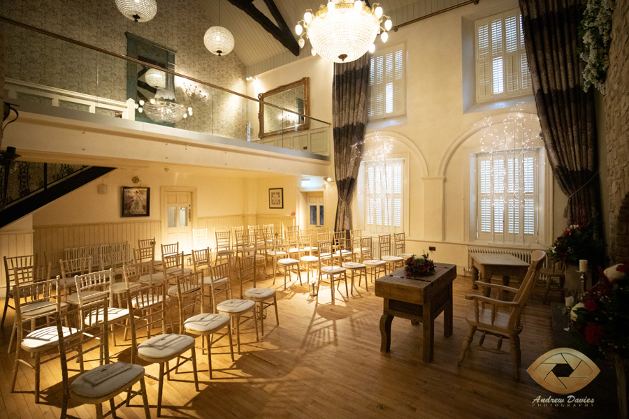 Hardwick Hall Wedding Photo Floral Chapel Room