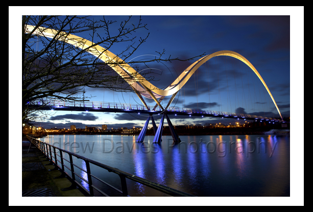 Middlesbrough Infinity Bridge night time photo print