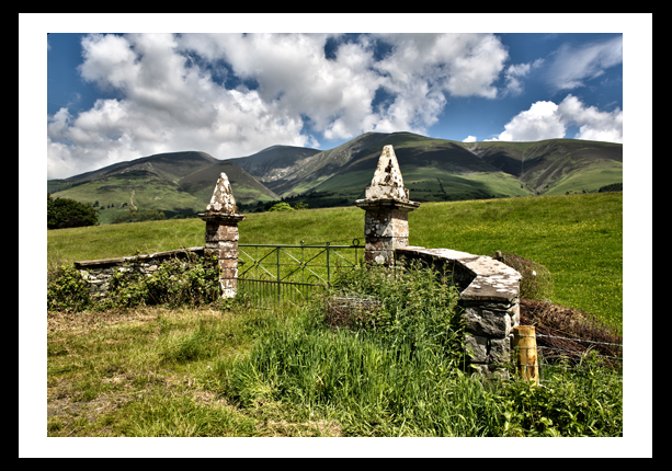 lake district photo print gate and mountains