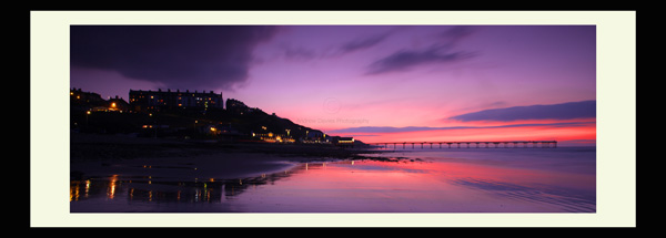 saltburn pier at sunset