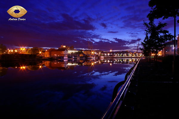 Stockton Riverside at Night  photo print