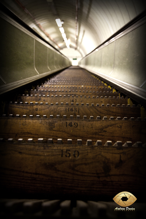 tyne pedestrian tunnel newcastle gateshead 2010 wooden escalator