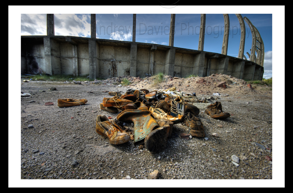 urban art old shoes derelict boots