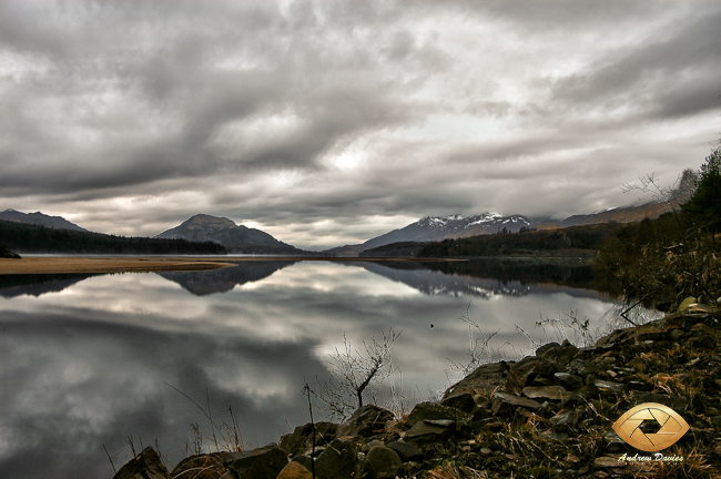 View across Loch Laggan Scottish highlands