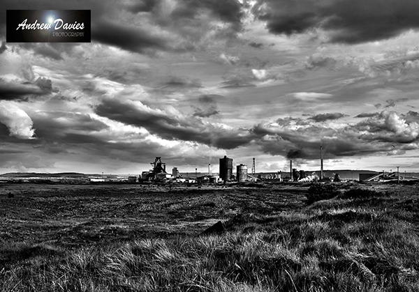 redcar gare dunes ssi blast furnace black white print