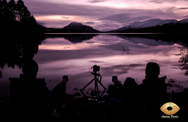 photographers capturing scottish highlands sunset lake print